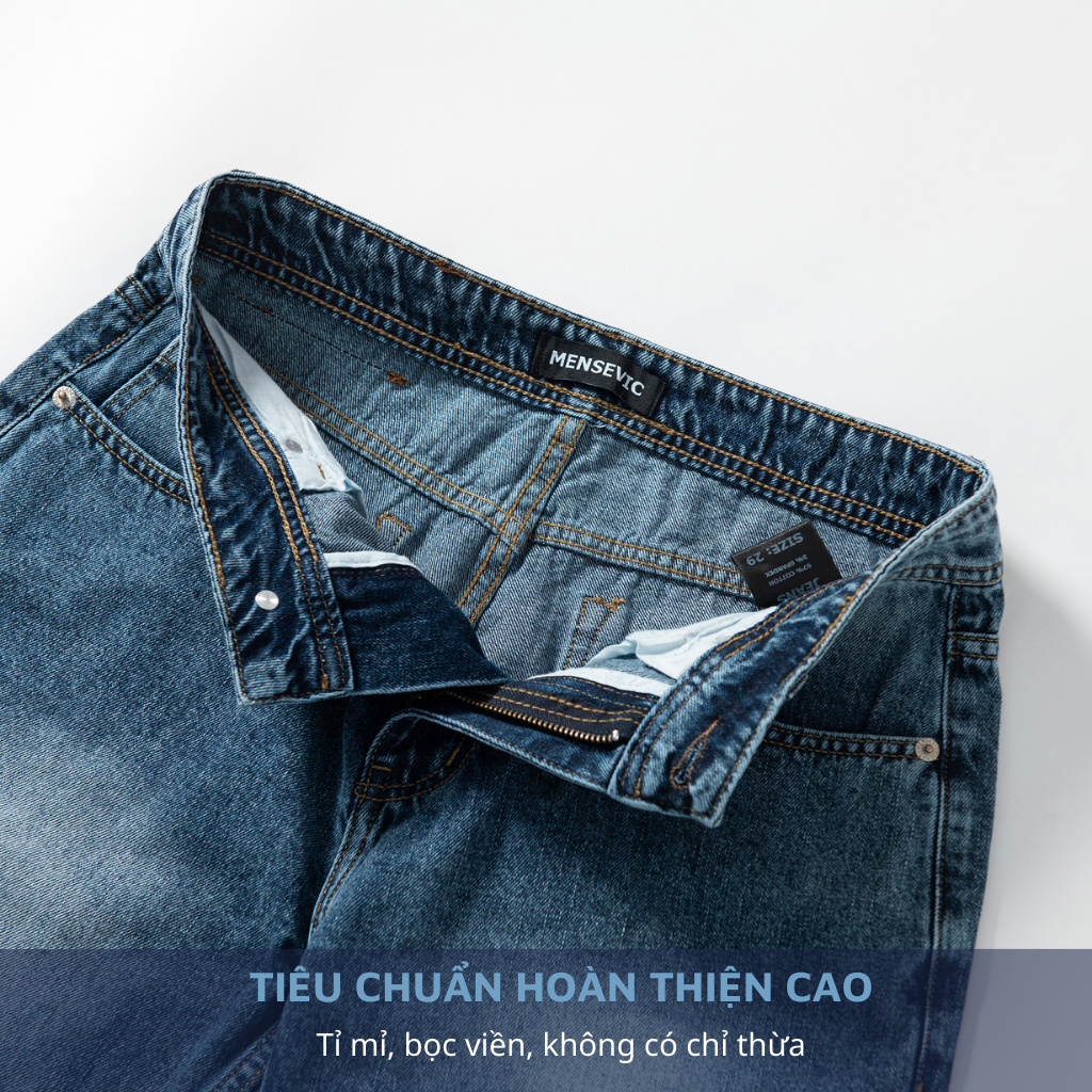 Quần Short Jean Nam Ống Rộng H90 Chất Bò Dày Không Co Giãn Form Regular Thoải Mái Năng Động MSTJ011