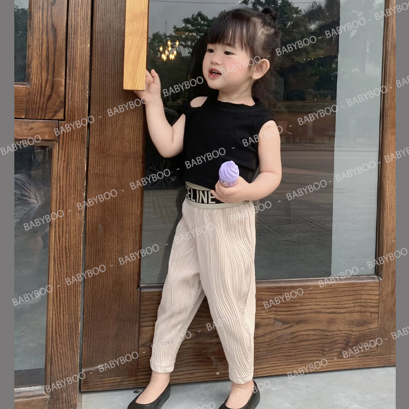 Quần Dài Baggy Bé Gái, Áo Croptop Cho Bé Gái Thoáng Mát - BabyBoo Store