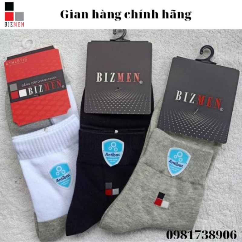 Tất Nam cổ Trung BIZMEN C001 Sợi Cotton Kháng Khuẩn Khử Mùi