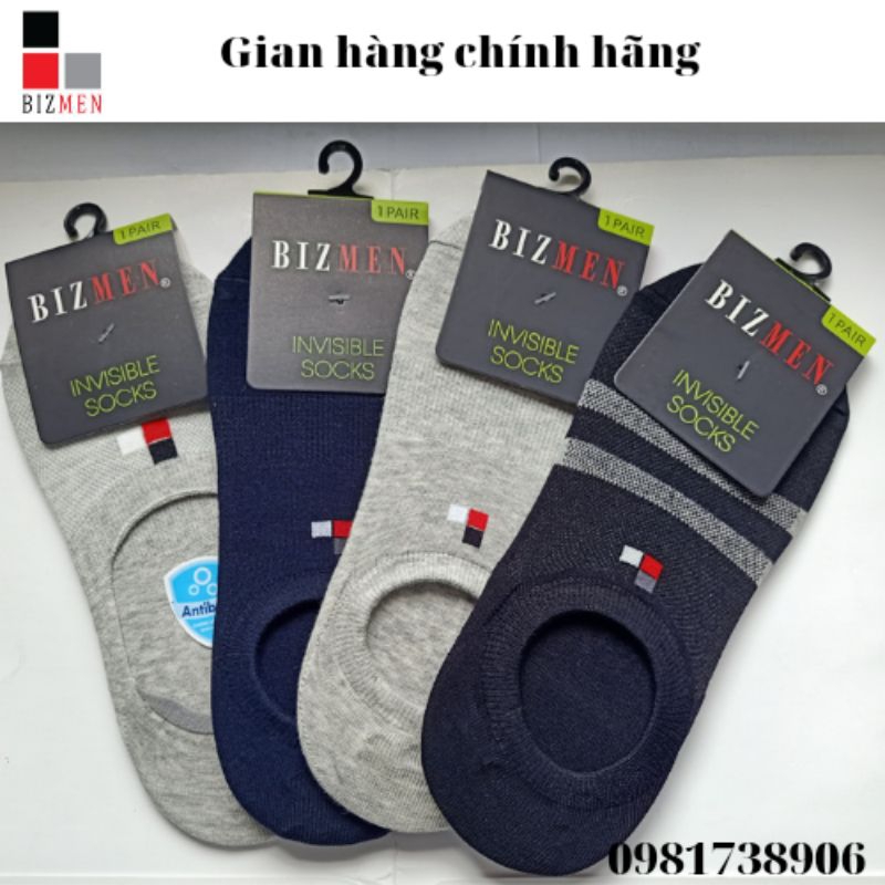 Tất Lười Thể Thao Nam BIZMEN Cao Cấp Sợi Cotton Kháng Khuẩn Khử Mùi Màu Đen Ghi Và Xanh Than