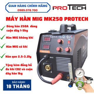 Máy hàn mig protech mk250 mig/mag hàn đa năng sử dụng cuộn dây 5kg dòng hàn 250a