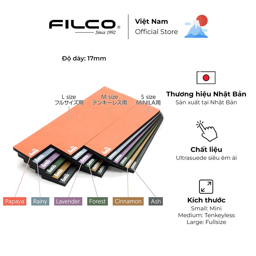 Kê tay Filco Majestouch Wrist rest Macaron dày 17mm Đế Poron cao cấp - Hàng Chính Hãng