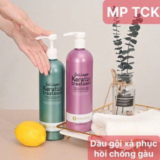 (Mẫu mới) Dầu gội xả collagen keratin ededocean phục hồi chống gàu hương thơm mềm mượt 800ml