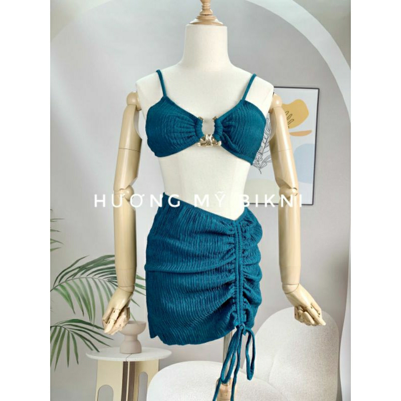 Hottrend 2023 Bikini Đồ Bơi Nữ Combo 3 Món Khoen Sừng Trâu