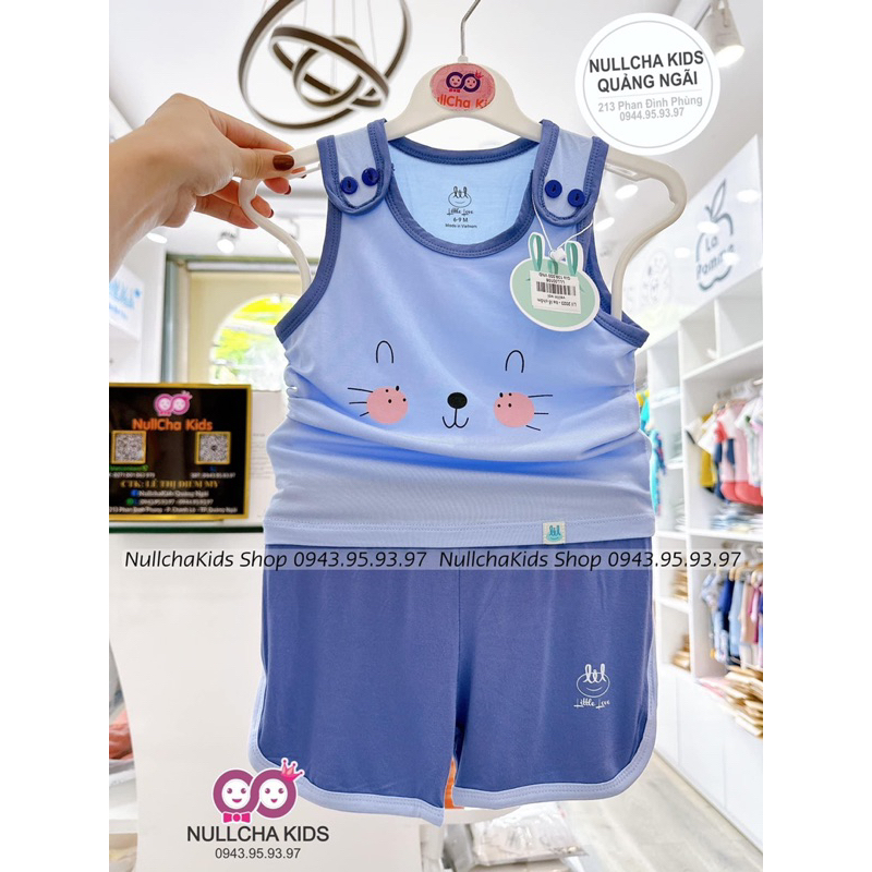 Bộ ba lỗ Little Love mềm mát cho bé trai, bé gái (9-12m)