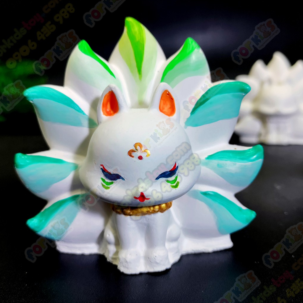 Tượng tô màu chọn mẫu CÁO 9 ĐUÔI size L cao cấp, tượng thạch cao, tô tượng, đồ chơi cho trẻ