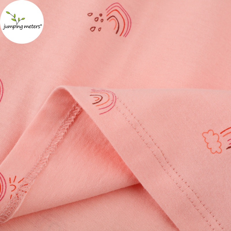 Váy cotton bé gái in hình cầu vồng ngộ nghĩnh màu hồng VTT6 Jumping Meters cao cấp