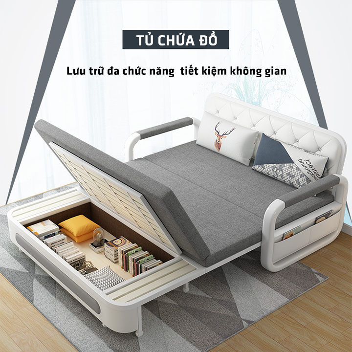 Sofa Giường, Sofa Bed Đa Năng Có Ngăn Chứa Đồ Tiết Kiệm Không Gian (Kích thước 1m28x1m1m9) - M002B | BigBuy360 - bigbuy360.vn