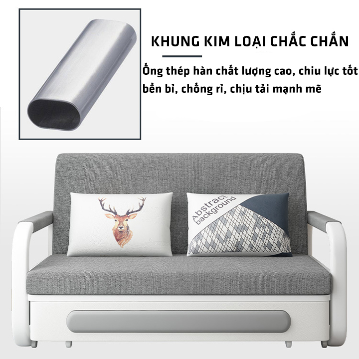 Sofa Giường, Sofa Bed Đa Năng Có Ngăn Chứa Đồ Tiết Kiệm Không Gian (Kích thước 1m28x1m1m9) - M002B | BigBuy360 - bigbuy360.vn
