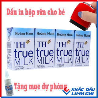 Dấu in hộp sữa cho bé đi nhà trẻ