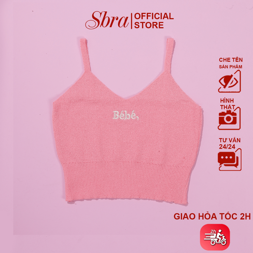 Áo Hai Dây Nữ Sbra Dáng Croptop Cổ V Cực Tôn Dáng Siêu XInh 2D29