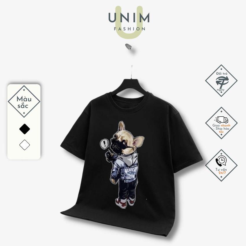 Áo Phông Form Rộng Unisex Local Brand Unim Store Chất Liệu 100% Cotton Co Giãn 2 Chiều Basic In Hình