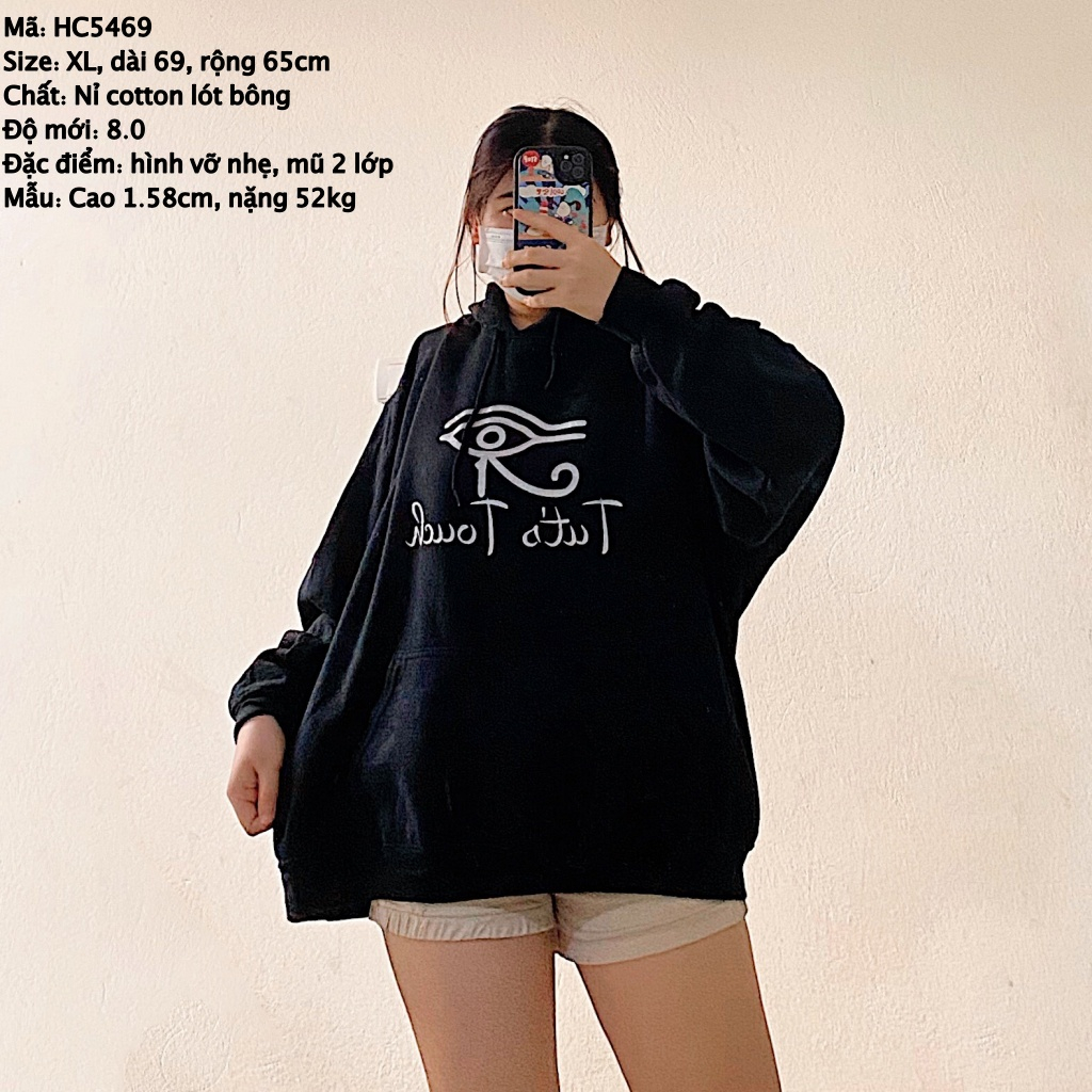 Hoodie oversize second hand nỉ bông, form bồng, chất mới, nhập Mỹ, giá sale kèm quà tặng. (Ảnh thật) 200423-3