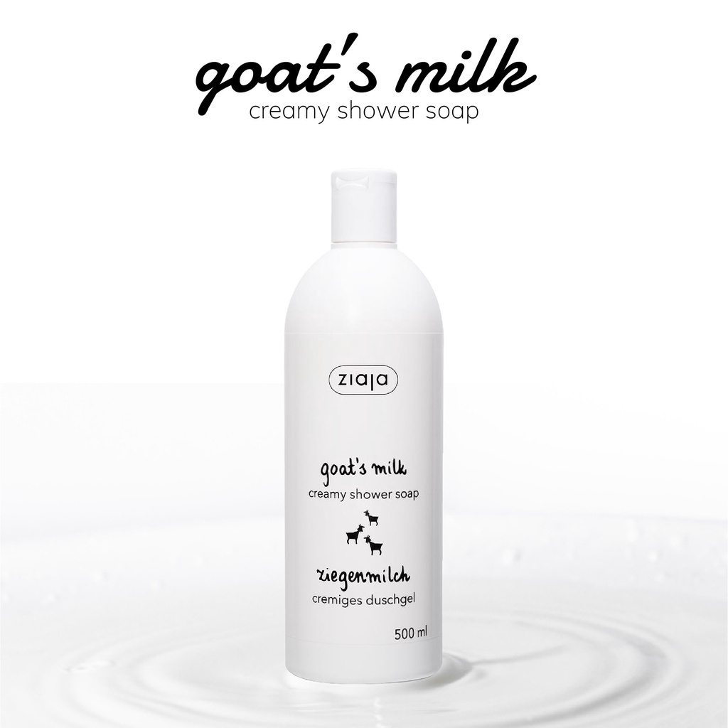 Sữa Tắm Dưỡng Ẩm Goat's Milk Creamy Shower Soap ZIAJA Cung Cấp Dưỡng Chất Thiết Yếu, Giúp Da Sáng Mịn 500ml