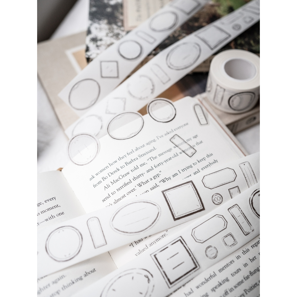 Băng keo Washi tape sticker nhãn dán Label chiết chu kì 100cm) Jr Journal | meohime198