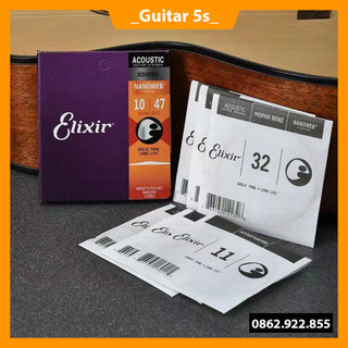 Bộ 6 dây đàn Guitar Elixir | Dây đàn Guitar Acoustic Elixir Guitar 5s