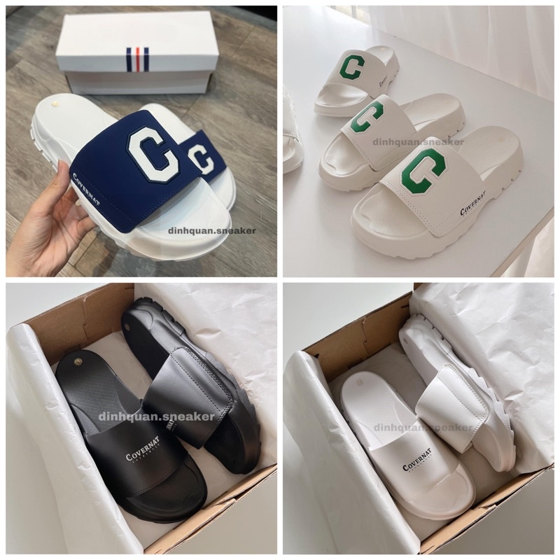 Dép Covernat Chữ C Full Box Dép Nam Nữ Quai Ngang Covernat Bản Đủ Hộp Tem Mác Cao Cấp tăng chiều cao đế chống trơn