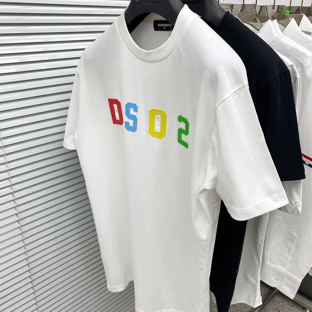 Tee DSQ Nam Nữ In Logo Chữ Ngực Màu Siêu Đẹp Chất Cotton 100%