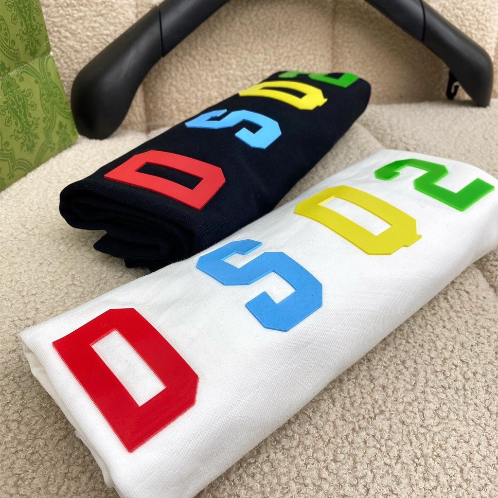 Tee DSQ Nam Nữ In Logo Chữ Ngực Màu Siêu Đẹp Chất Cotton 100%