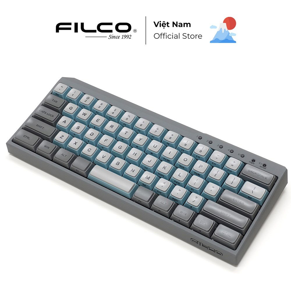 Bàn phím cơ Bluetooth Filco Minila-R Convertible Sky Gray - Hàng Chính Hãng