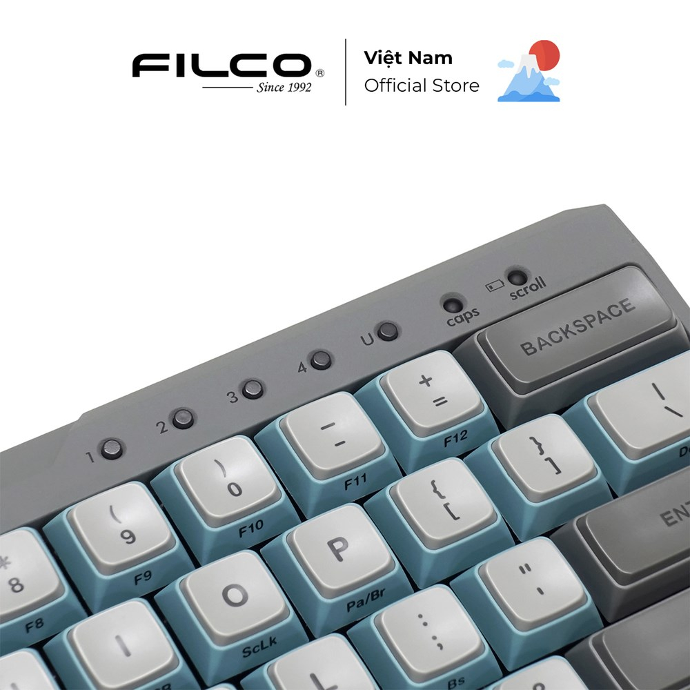 Bàn phím cơ Bluetooth Filco Minila-R Convertible Sky Gray - Hàng Chính Hãng