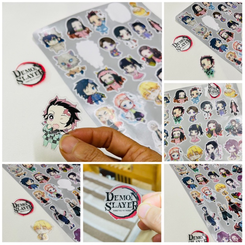 Sticker dán kimetsu no yaiba trong suốt 30-60 hình khác nhau / hình dán Sticker trong suốt kimetsu no yaiba