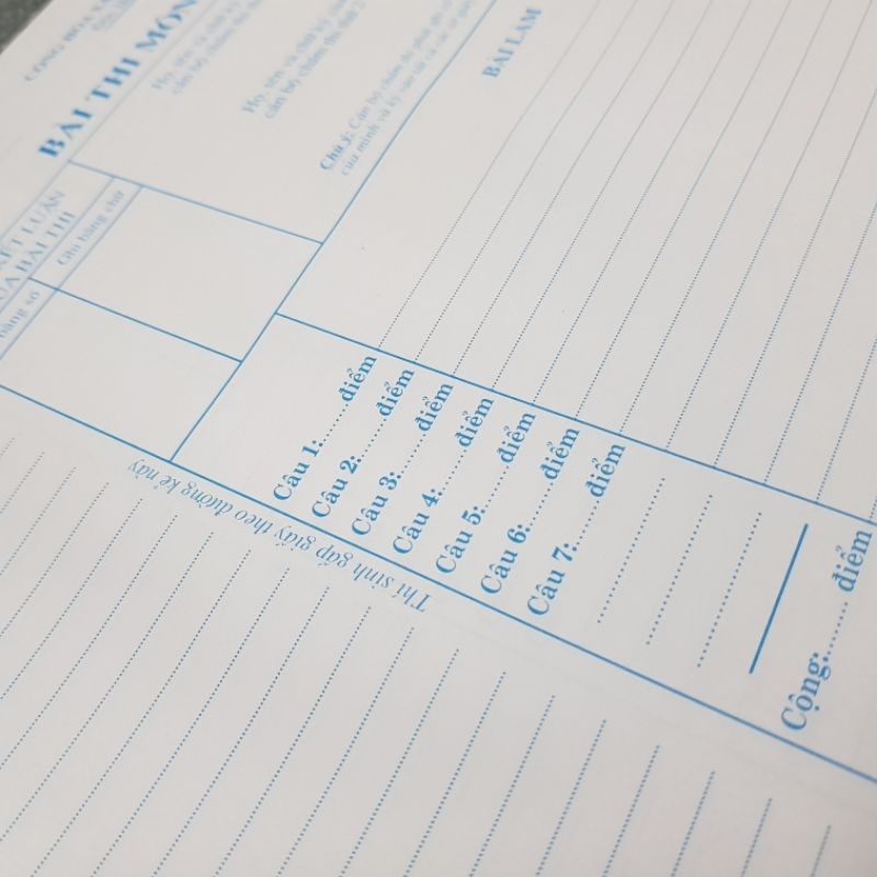 Combo Giấy Thi Đại Học, Giấy Thi Chuẩn Bộ Giáo Dục Khổ A3 Dùng Viết Luyện Thi.