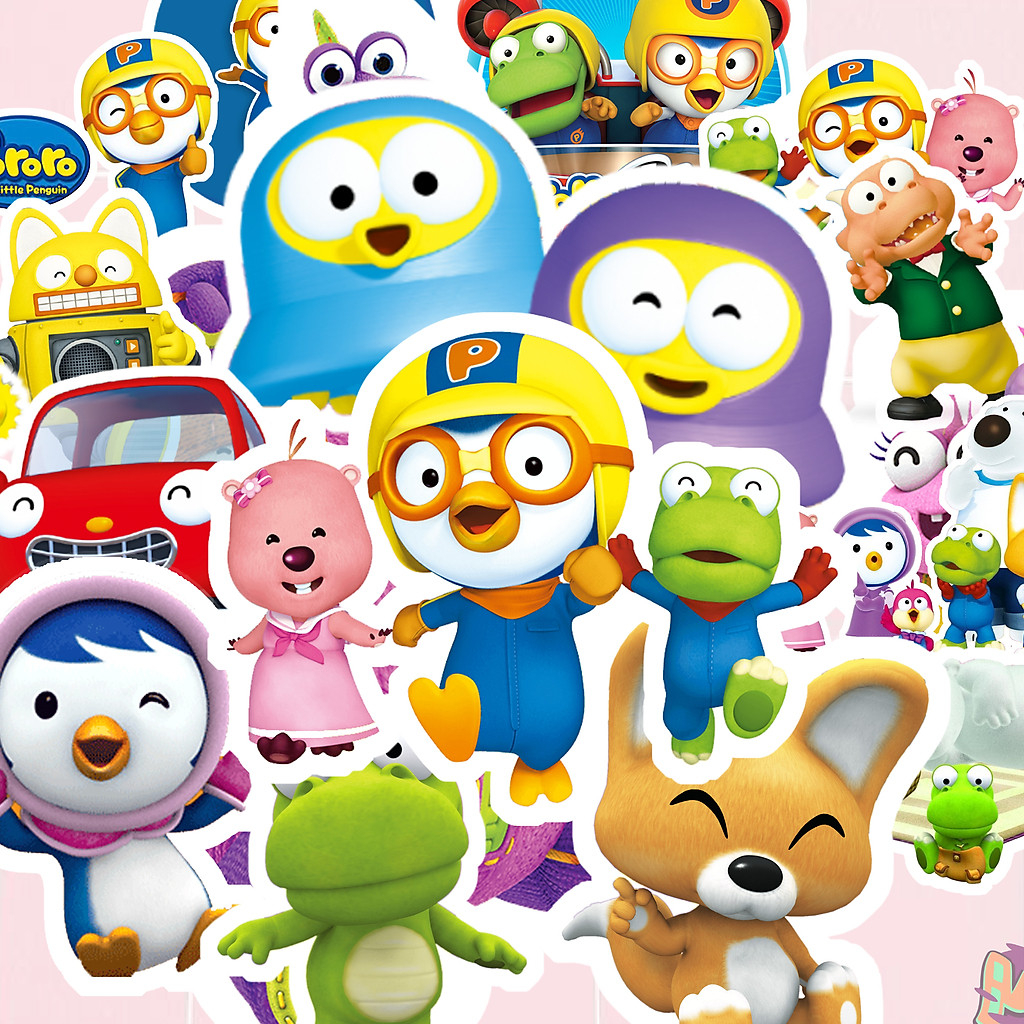 Set 20 Miếng dán Sticker Hoạt hình Pororo Hàn Quốc Dễ thương cho bé