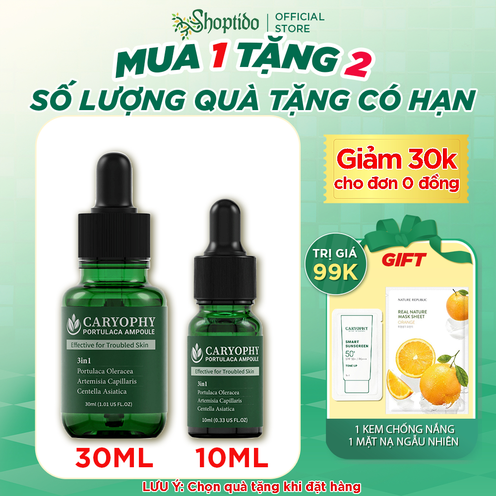 Serum Caryophy Portulaca Ampoule hỗ trợ phục hồi da mụn chiết xuất từ rau sam 10ML NPP Shoptido