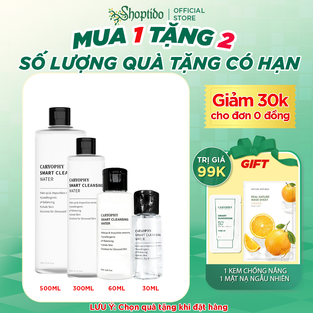 Nước tẩy trang Caryophy Smart Cleansing Water thông minh chính hãng Hàn Quốc NPP Shoptido