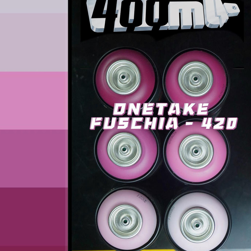 Sơn xịt chuyên nghiệp hãng OneTake màu đỏ hồng - FUCHSIA - mã màu: 420