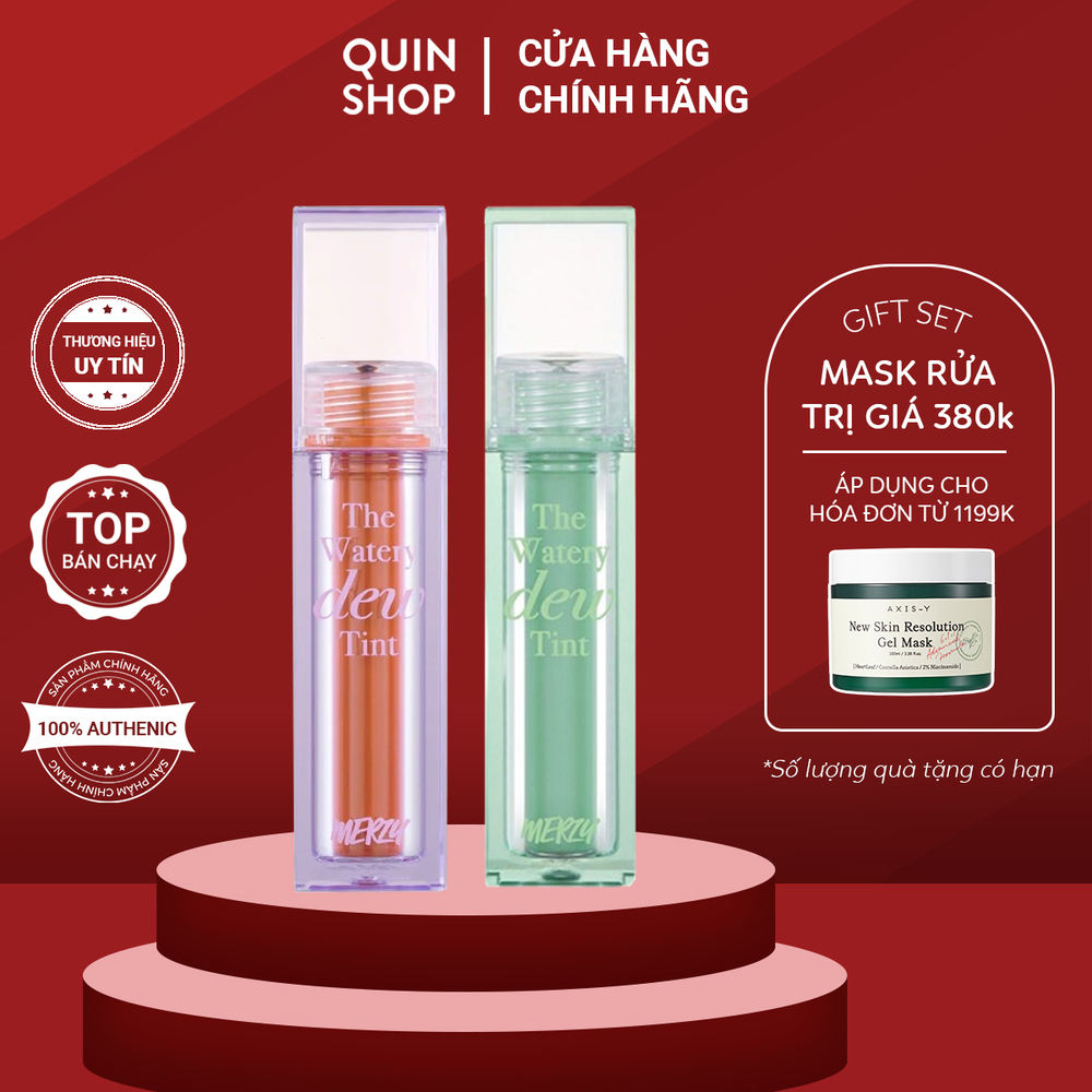 Son Tint Bóng Bền Màu, Lâu Trôi Merzy The Watery Dew Tint