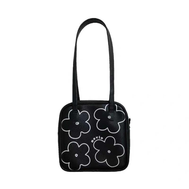 Túi xách da đeo vai dáng vuông hoạ tiết - Bloom Bag