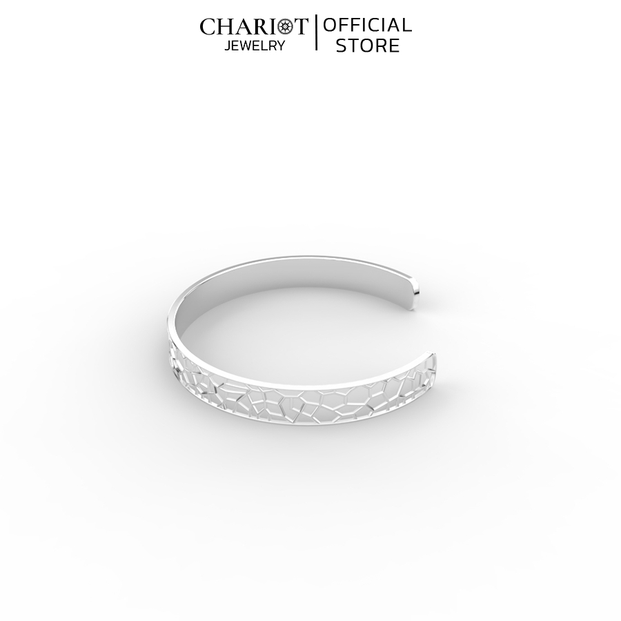 Vòng Tay Bạc BCJ128 Hoạ Tiết Khắc Nổi Chariot Jewelry