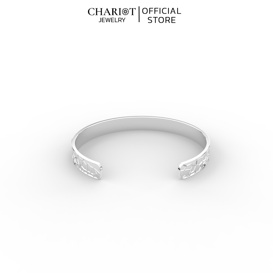 Vòng Tay Bạc BCJ128 Hoạ Tiết Khắc Nổi Chariot Jewelry