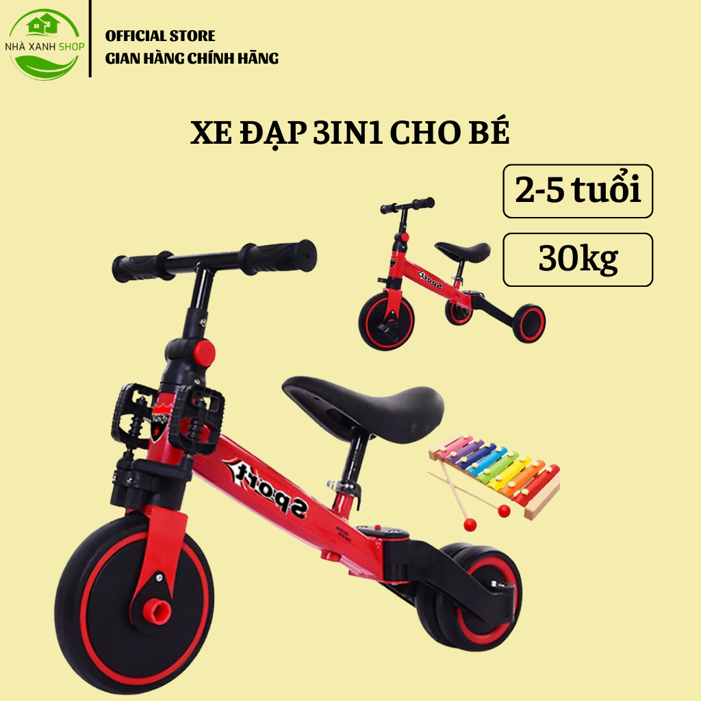 Xe Chòi Chân 3in1 Cân Bằng Cho Bé Từ 1 đến 6 Tuổi, Xe Đạp 3 Bánh Trẻ Em Kèm Bàn Đạp Di Động, Giúp Cho Bé Khả Năng Vận Độ