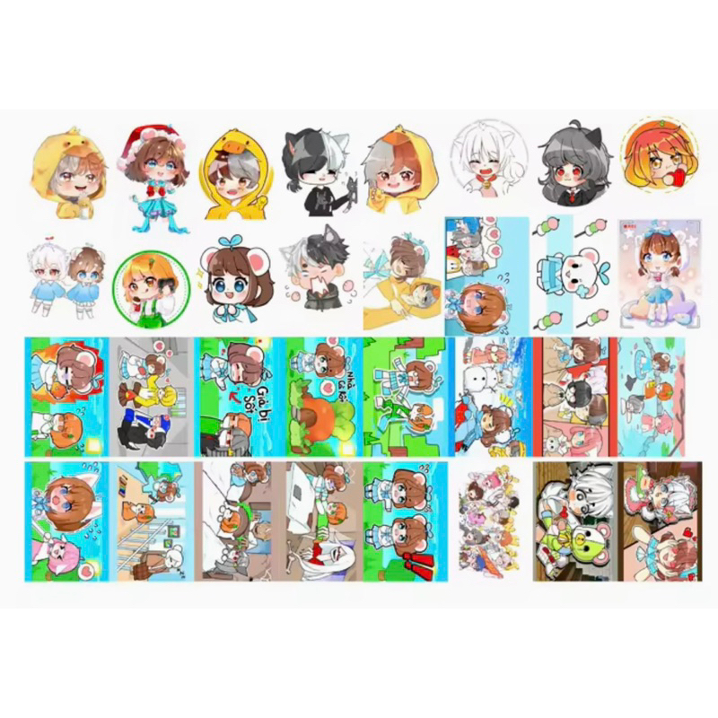 Sticker dán hero team trong suốt 30-60 hình khác nhau / hình dán hero team among us hero team đại chiến simmy play toget