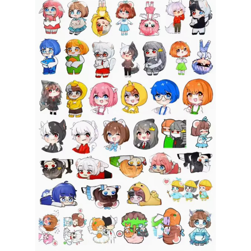 Sticker dán hero team trong suốt 30-60 hình khác nhau / hình dán hero team among us hero team đại chiến simmy play toget