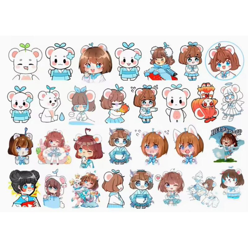 Sticker dán hero team trong suốt 30-60 hình khác nhau / hình dán hero team among us hero team đại chiến simmy play toget