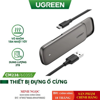 Hộp đựng ổ cứng UGREEN CM238 tương thích M2 SATA NGFF/NVME B-Key / M-Key và M+B Key 2280/2260/2242/2230