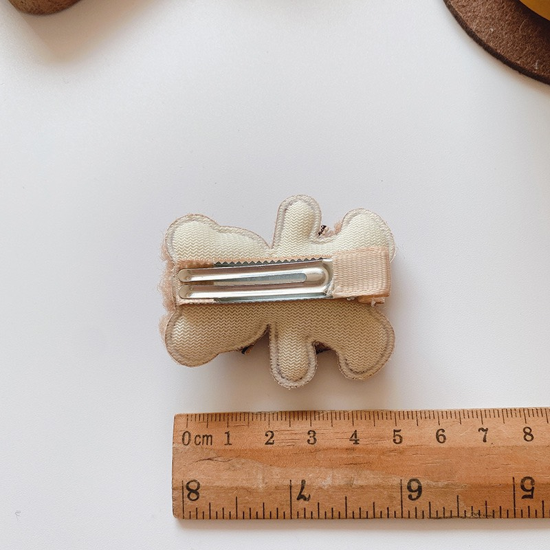 Kẹp Tóc Lông Chân Mèo Gấu Nâu Trắng Mềm Mại Dễ Thương