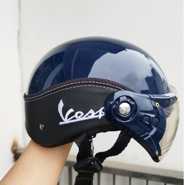 Mũ bảo hiểm nửa đầu có kính cao cấp Vespa - nón bảo hiểm có kính thời trang thương hiệu Vespa MBH01