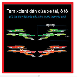 Bộ Tem XCIENT, tem decal trang trí cánh cửa xe tải (sl 2 tem dán 2 bên cửa)