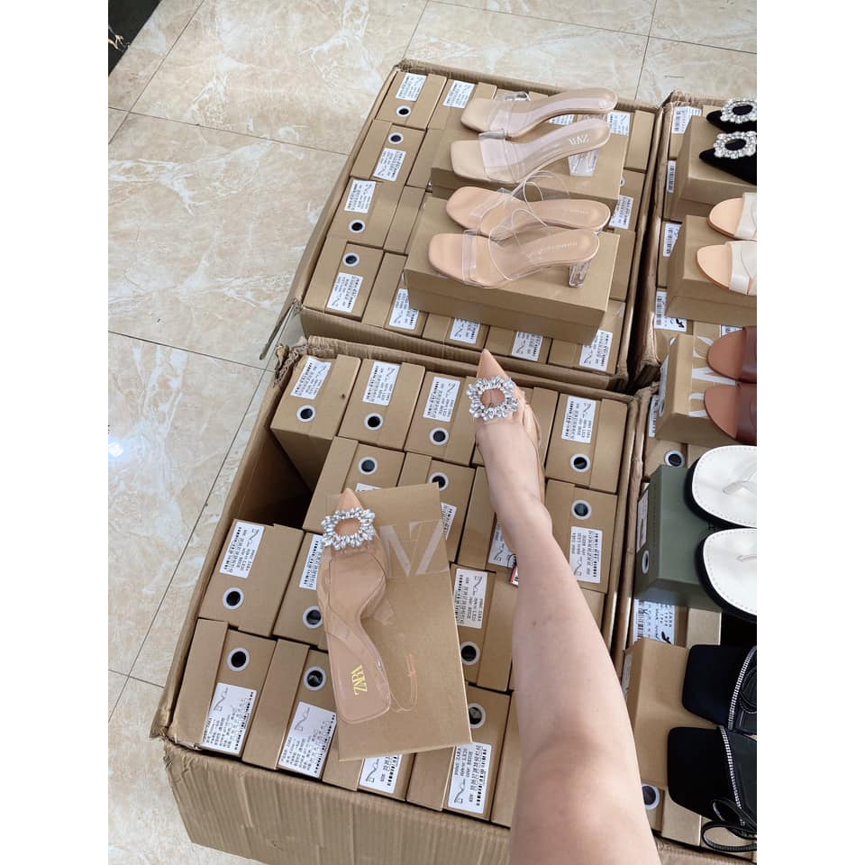 Guốc Zara đá vuông 5 phân fullbox hot trend 2023