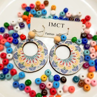 Khuyên tai gỗ bản to vintage - earrings - handmade