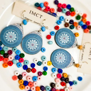Khuyên tai gỗ bản to vintage - earrings - handmade