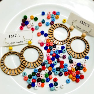 Khuyên tai gỗ bản to vintage - earrings - handmade