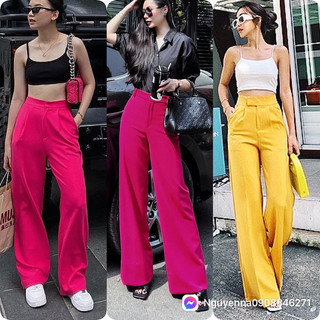 Quần tây suông dáng dài 1 nút lưng cao form siêu đẹp033