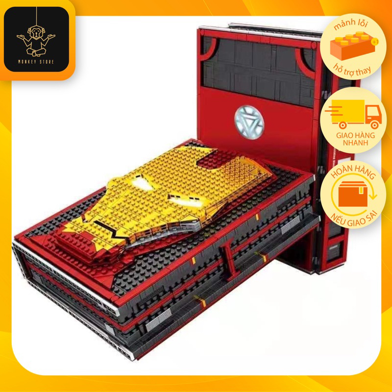 (Siêu Hot) Đồ chơi Lắp ráp Mô hình Ironbook bản đẹp + có đèn ( Lắp Ghép Iron Man Book 52 Nhân Vật 2009 Mảnh )