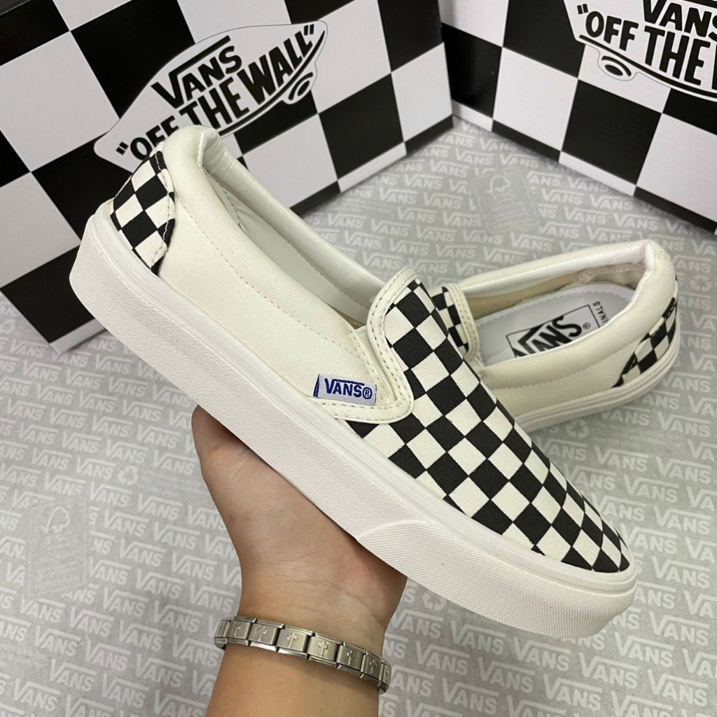 Giày Thể Thao Vans Lười Họa Tiết Caro Bản Sịn ,Giày Vans Caro Nam Nữ Đủ Size 36-43 Dễ Vệ Sinh